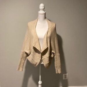 Cream Slouchy Shawl Sweater